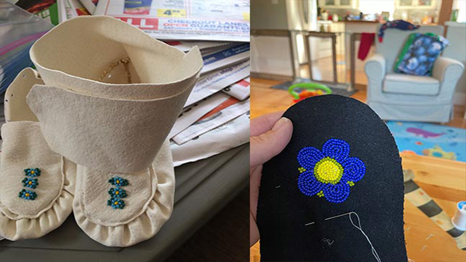 Sydney Cook made wrap booties and moccassins Sydney Cook made wrap booties and moccassins