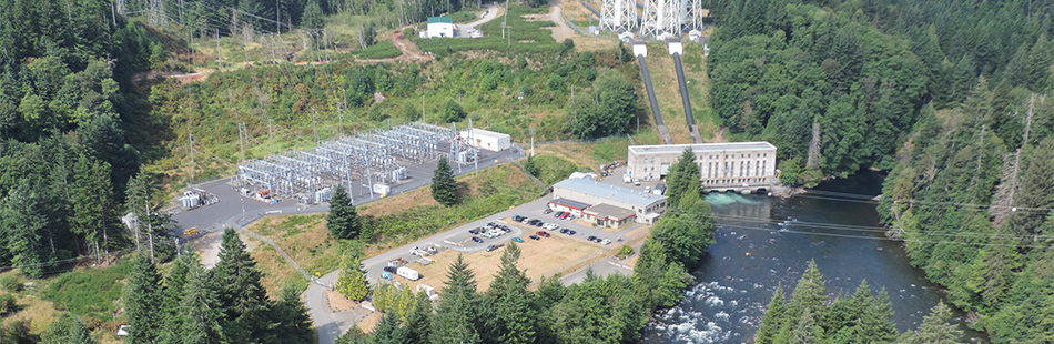 Aerial view of John Hart generating station Aerial view of John Hart generating station