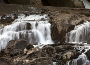 John Hart Dam with waterfalls John Hart Dam with waterfalls